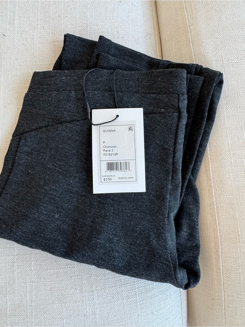 Theory Charcoal Knit Trousers